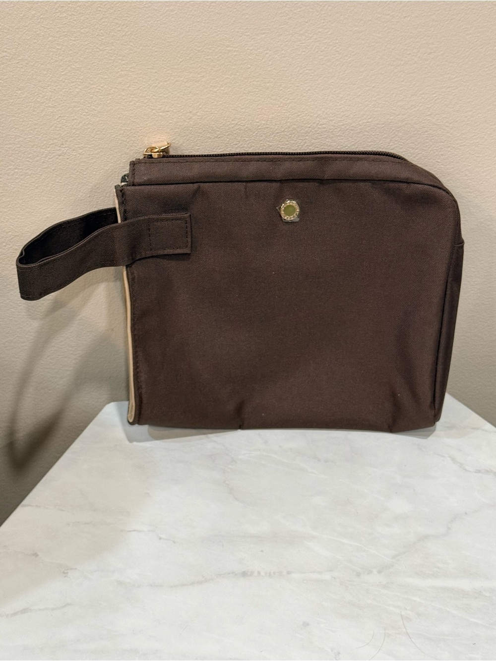 🔥NWOT Bvlgari Men's Brown Canvas Travel Pouch 🔥